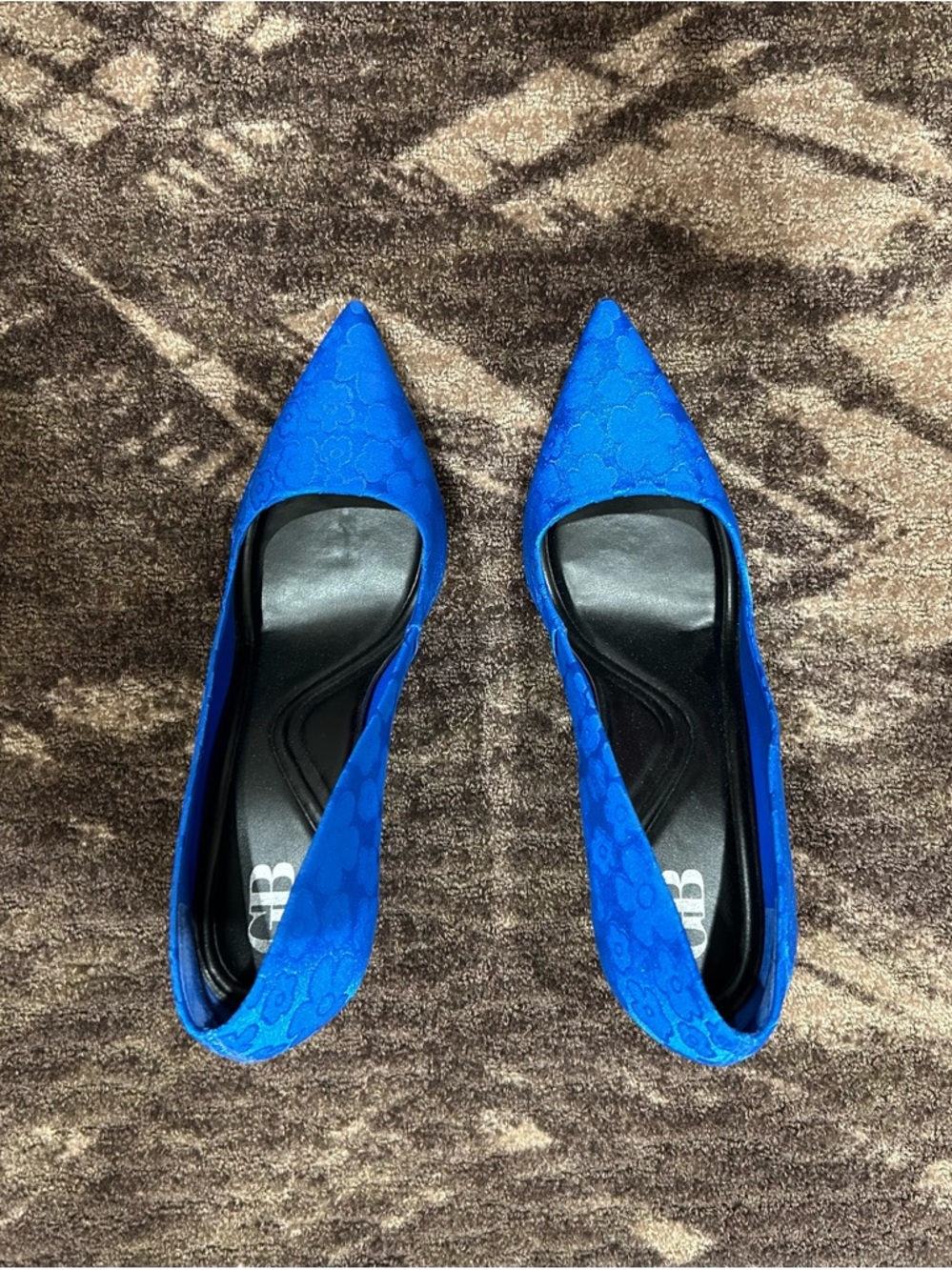 Gianni Bini Bright Blue Floral Pointed-Toe Heels Size 7.5 - Picture 6 of 9